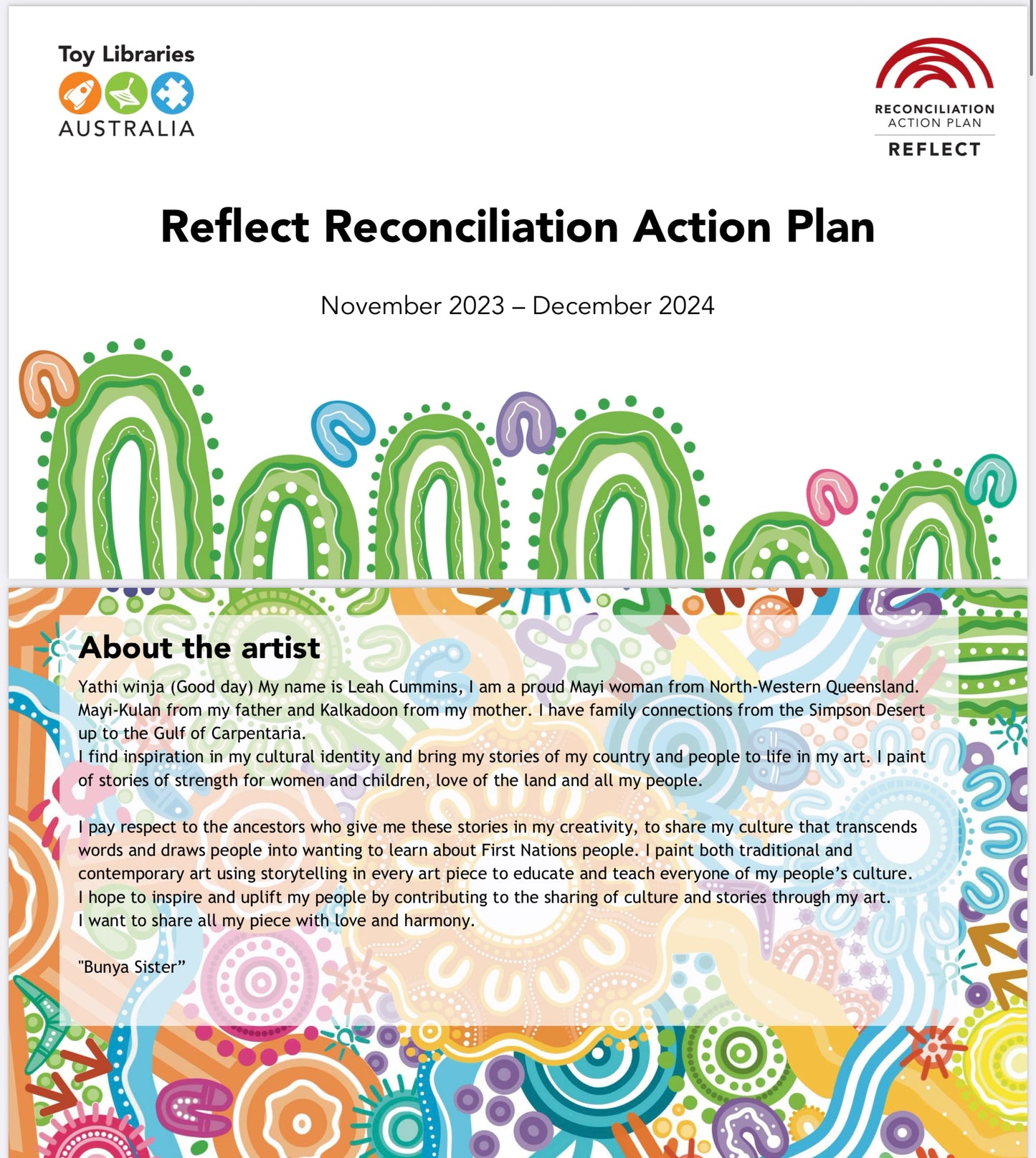 Toy Libraries Australia Reconciliation Action Plan
