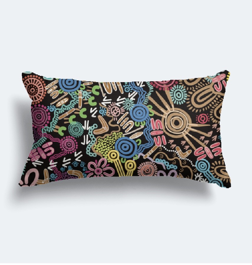 Country in colour Learning Black - Cotton Muslin