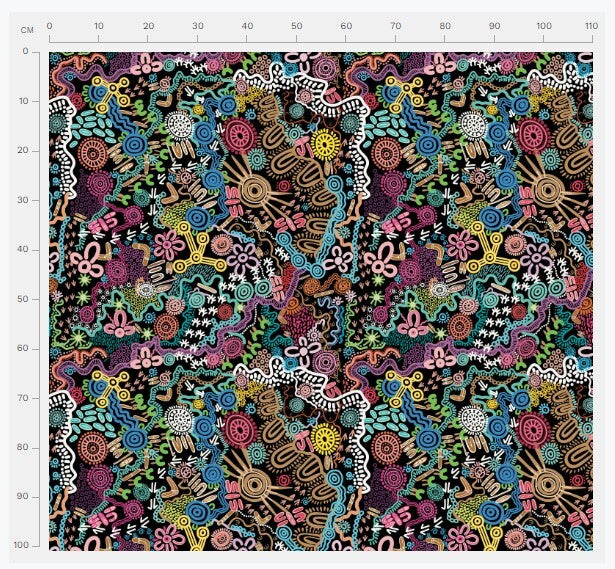 Country in colour Learning Black - Cotton Muslin